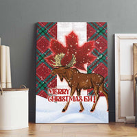 Canadian Christmas - Moose and Maple Retro Style Canvas Wall Art LT03 - Polynesian Pride