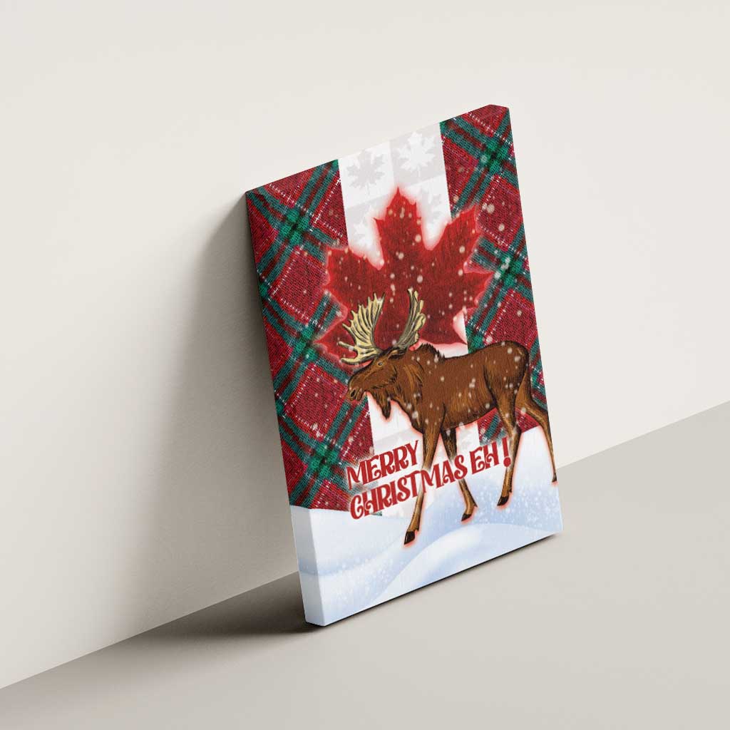 Canadian Christmas - Moose and Maple Retro Style Canvas Wall Art LT03 - Polynesian Pride