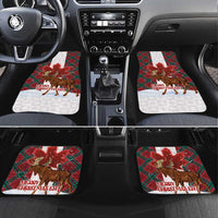 Canadian Christmas - Moose and Maple Retro Style Car Mats LT03 Set 4pcs Red - Polynesian Pride
