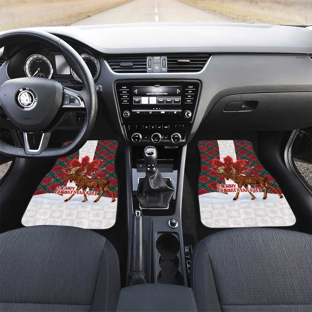 Canadian Christmas - Moose and Maple Retro Style Car Mats LT03 Set 2pcs - Front Red - Polynesian Pride