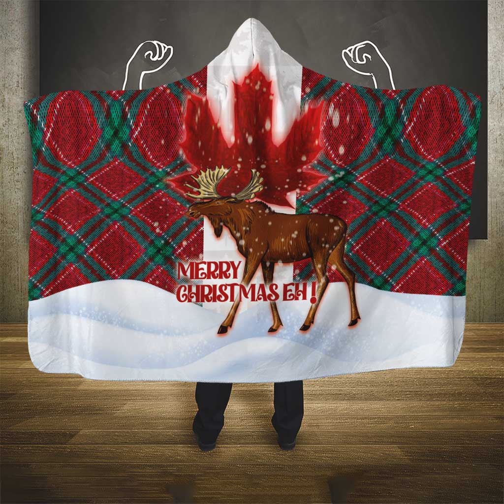 Canadian Christmas - Moose and Maple Retro Style Hooded Blanket LT03 - Polynesian Pride