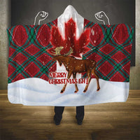 Canadian Christmas - Moose and Maple Retro Style Hooded Blanket LT03 - Polynesian Pride
