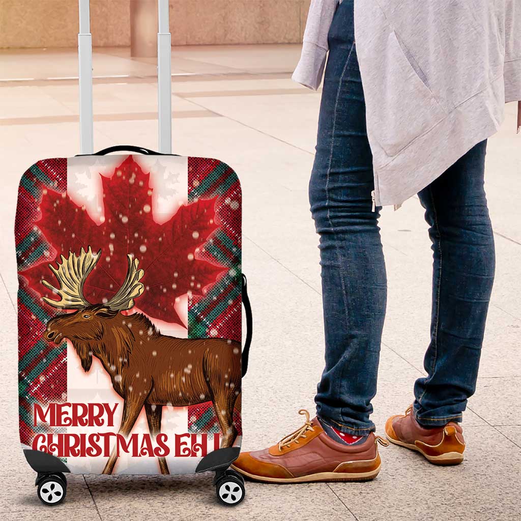 Canadian Christmas - Moose and Maple Retro Style Luggage Cover