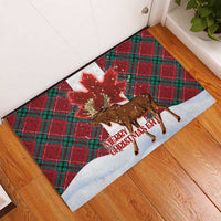 Canadian Christmas - Moose and Maple Retro Style Rubber Doormat LT03 - Polynesian Pride