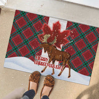 Canadian Christmas - Moose and Maple Retro Style Rubber Doormat LT03 - Polynesian Pride
