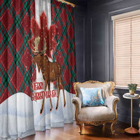 Canadian Christmas - Moose and Maple Retro Style Window Curtain LT03 - Polynesian Pride
