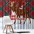 Canadian Christmas - Moose and Maple Retro Style Window Curtain