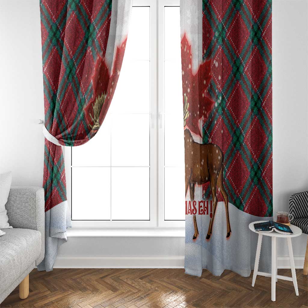 Canadian Christmas - Moose and Maple Retro Style Window Curtain LT03 - Polynesian Pride