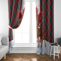Canadian Christmas - Moose and Maple Retro Style Window Curtain LT03 - Polynesian Pride