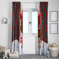 Canadian Christmas - Moose and Maple Retro Style Window Curtain LT03 - Polynesian Pride