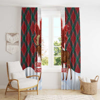 Canadian Christmas - Moose and Maple Retro Style Window Curtain LT03 - Polynesian Pride
