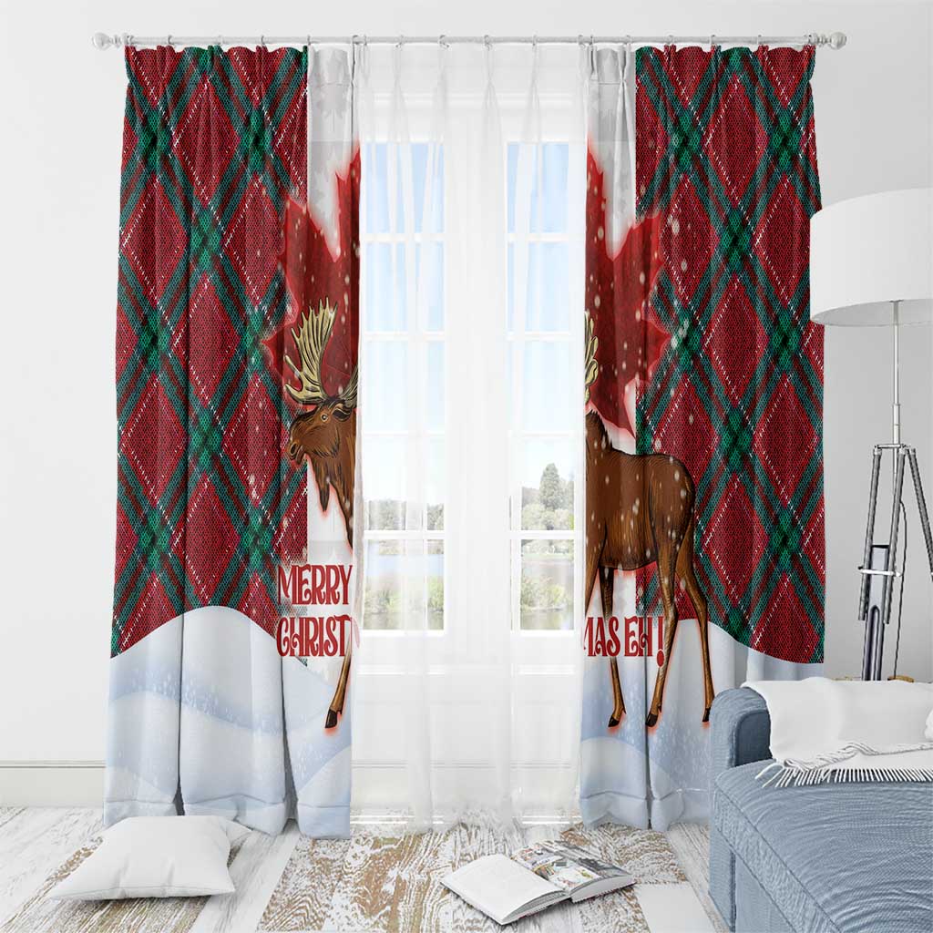 Canadian Christmas - Moose and Maple Retro Style Window Curtain LT03 - Polynesian Pride