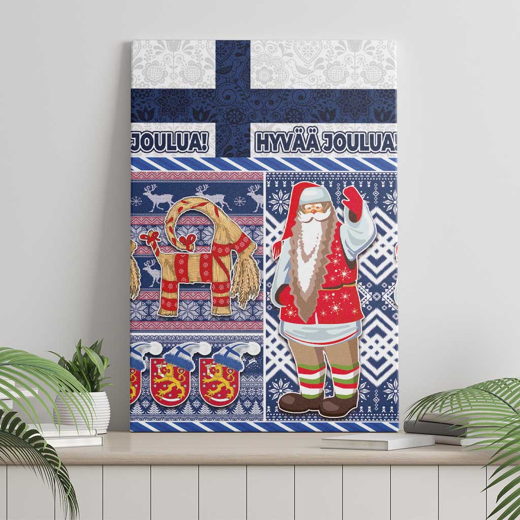 Yule Goat Joulupukki Finnish Christmas Canvas Wall Art Scandinavian Pattern LT03 - Polynesian Pride