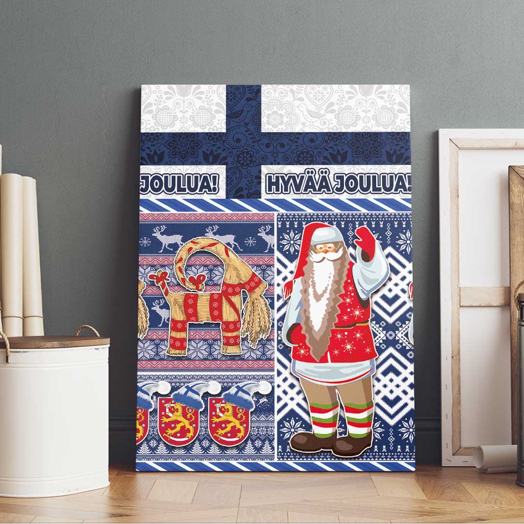 Yule Goat Joulupukki Finnish Christmas Canvas Wall Art Scandinavian Pattern LT03 - Polynesian Pride