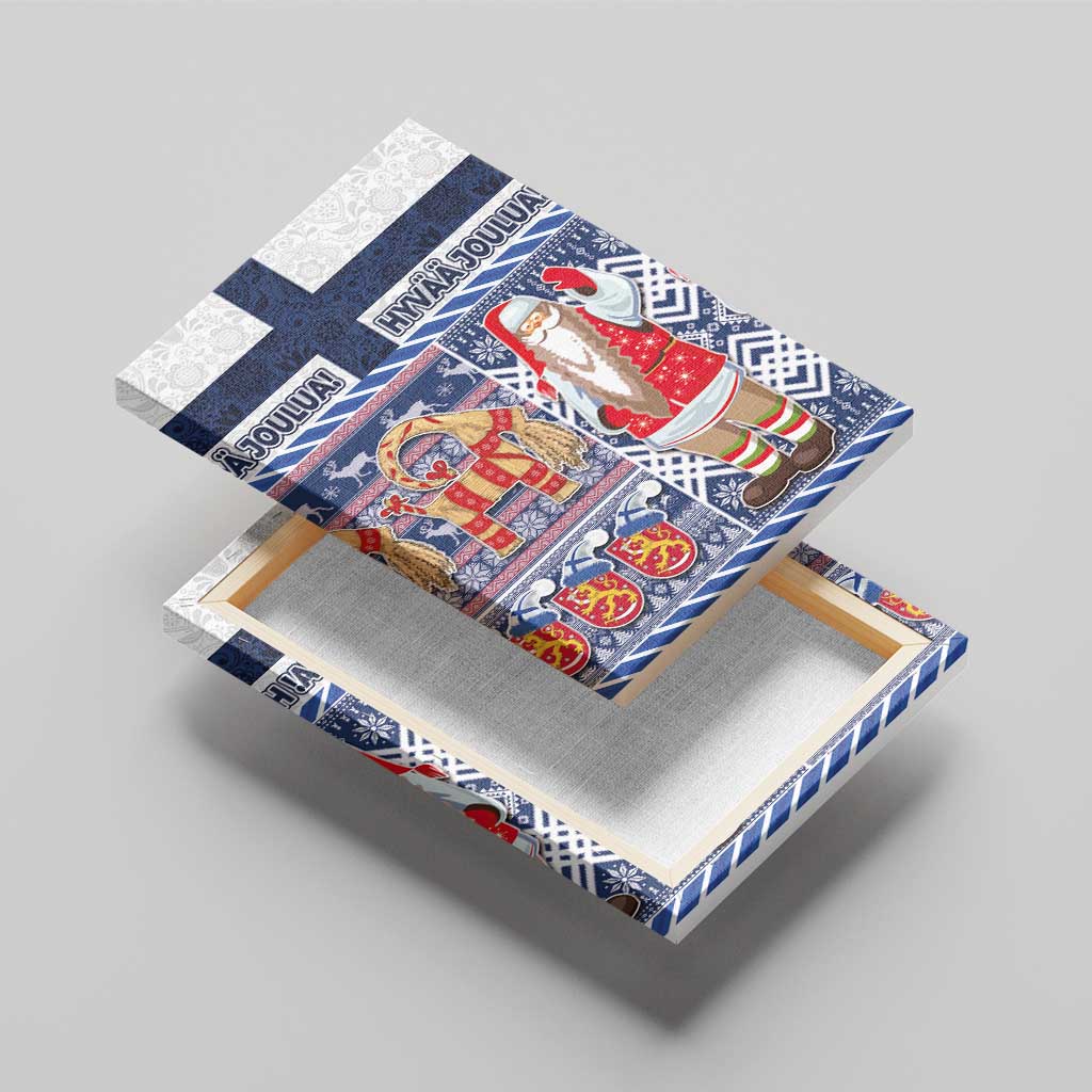 Yule Goat Joulupukki Finnish Christmas Canvas Wall Art Scandinavian Pattern LT03 - Polynesian Pride