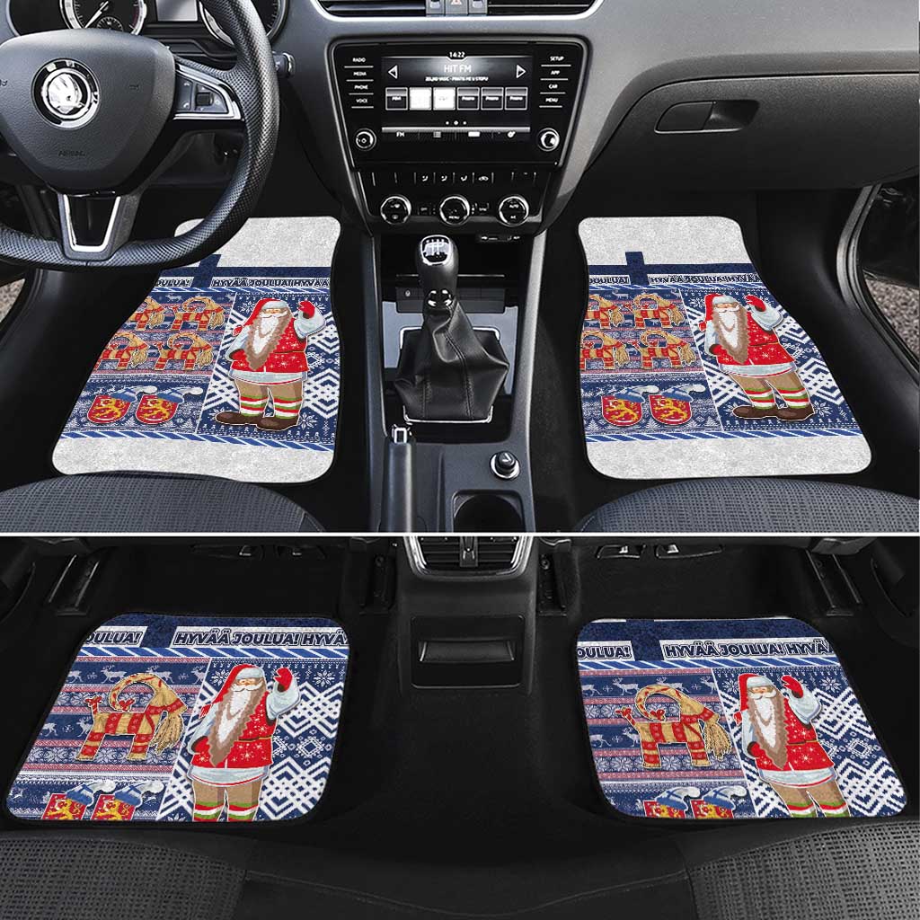 Yule Goat Joulupukki Finnish Christmas Car Mats Scandinavian Pattern LT03 Set 4pcs Blue - Polynesian Pride