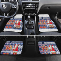 Yule Goat Joulupukki Finnish Christmas Car Mats Scandinavian Pattern LT03 Set 4pcs Blue - Polynesian Pride