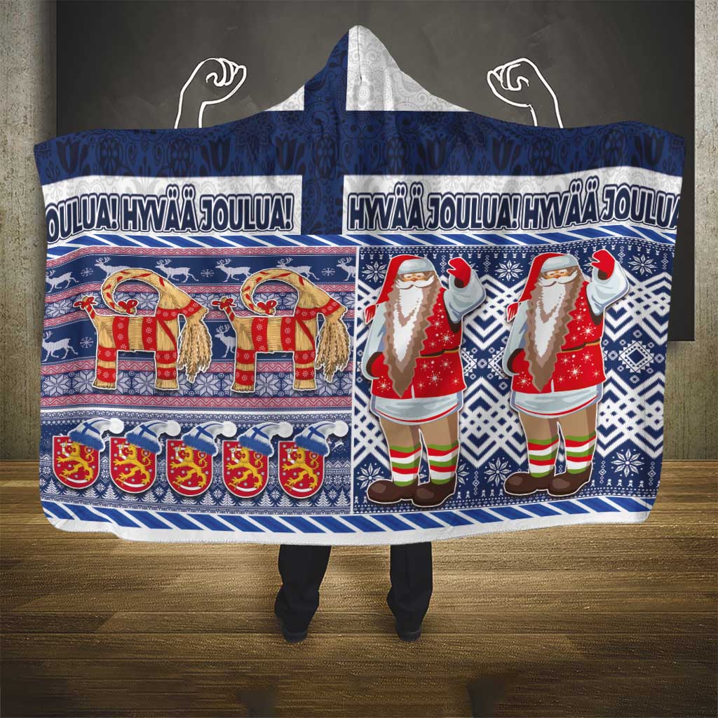 Yule Goat Joulupukki Finnish Christmas Hooded Blanket Scandinavian Pattern LT03 - Polynesian Pride
