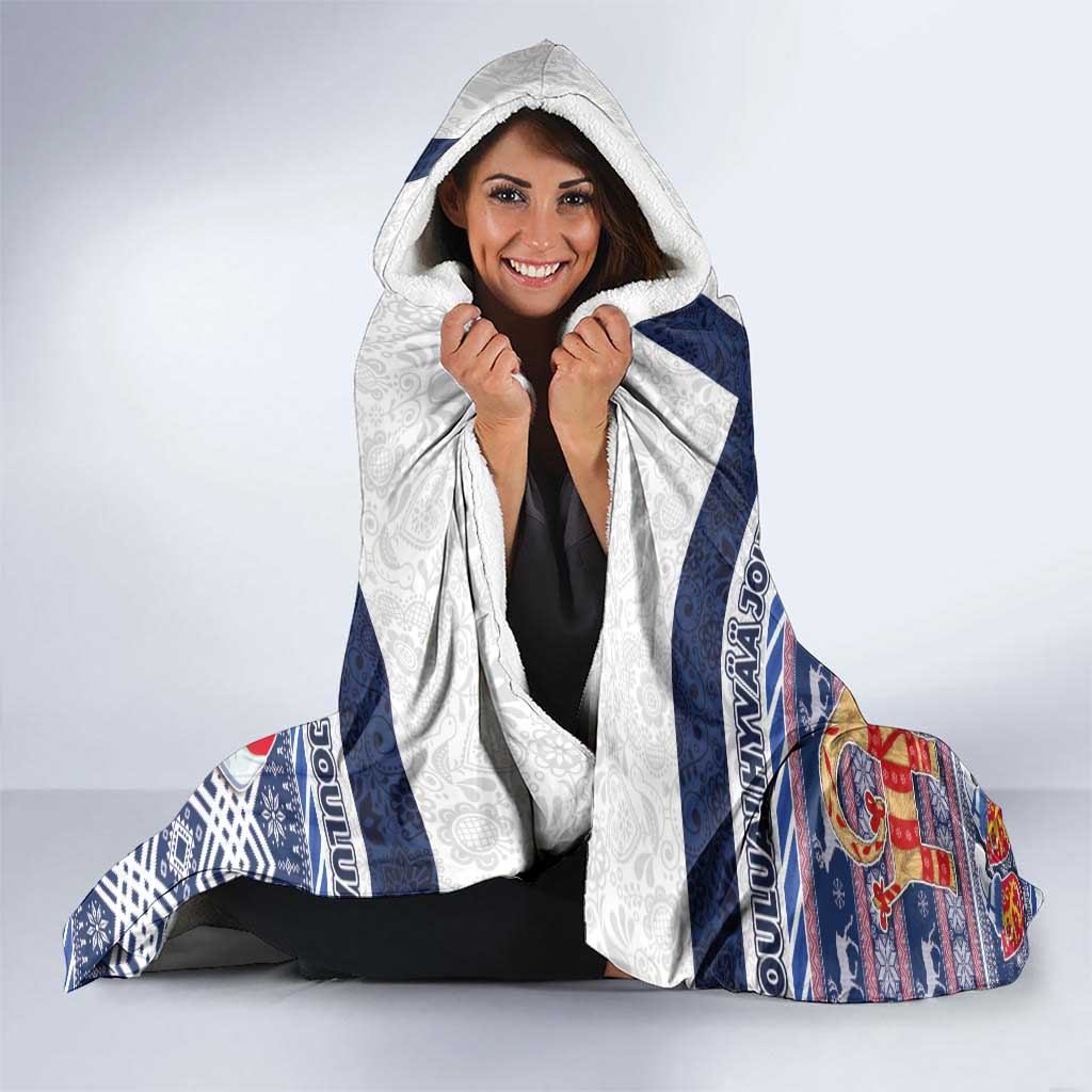 Yule Goat Joulupukki Finnish Christmas Hooded Blanket Scandinavian Pattern LT03 - Polynesian Pride