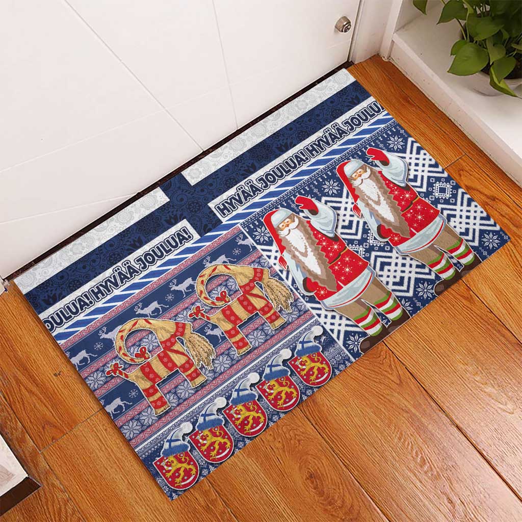 Yule Goat Joulupukki Finnish Christmas Rubber Doormat Scandinavian Pattern LT03 - Polynesian Pride