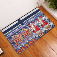 Yule Goat Joulupukki Finnish Christmas Rubber Doormat Scandinavian Pattern LT03 - Polynesian Pride