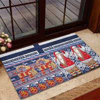 Yule Goat Joulupukki Finnish Christmas Rubber Doormat Scandinavian Pattern LT03 - Polynesian Pride