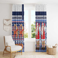 Yule Goat Joulupukki Finnish Christmas Window Curtain Scandinavian Pattern LT03 - Polynesian Pride