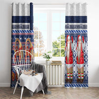 Yule Goat Joulupukki Finnish Christmas Window Curtain Scandinavian Pattern LT03 - Polynesian Pride