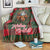 Santa and Higland Cows Scottish Christmas Blanket Tartan Pattern