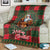 Santa and Higland Cows Scottish Christmas Blanket Tartan Pattern