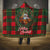 Santa and Higland Cows Scottish Christmas Hooded Blanket Tartan Pattern