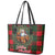 Santa and Higland Cows Scottish Christmas Leather Tote Bag Tartan Pattern