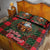 Santa and Higland Cows Scottish Christmas Quilt Bed Set Tartan Pattern