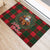 Santa and Higland Cows Scottish Christmas Rubber Doormat Tartan Pattern