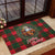 Santa and Higland Cows Scottish Christmas Rubber Doormat Tartan Pattern