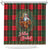 Santa and Higland Cows Scottish Christmas Shower Curtain Tartan Pattern