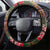 Santa and Higland Cows Scottish Christmas Steering Wheel Cover Tartan Pattern