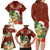 Hawaii Honu Mele Kalikimaka Family Matching Long Sleeve Bodycon Dress and Hawaiian Shirt Santa Tropical Flower Aloha Summer Red Version LT03 - Polynesian Pride