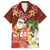 Hawaii Honu Mele Kalikimaka Family Matching Long Sleeve Bodycon Dress and Hawaiian Shirt Santa Tropical Flower Aloha Summer Red Version LT03 Dad's Shirt - Short Sleeve Red - Polynesian Pride