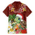 Hawaii Honu Mele Kalikimaka Family Matching Long Sleeve Bodycon Dress and Hawaiian Shirt Santa Tropical Flower Aloha Summer Red Version LT03 - Polynesian Pride