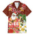 Hawaii Honu Mele Kalikimaka Family Matching Mermaid Dress and Hawaiian Shirt Santa Tropical Flower Aloha Summer Red Version LT03 Dad's Shirt - Short Sleeve Red - Polynesian Pride