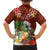 Hawaii Honu Mele Kalikimaka Family Matching Short Sleeve Bodycon Dress and Hawaiian Shirt Santa Tropical Flower Aloha Summer Red Version LT03 - Polynesian Pride