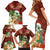 Hawaii Honu Mele Kalikimaka Family Matching Short Sleeve Bodycon Dress and Hawaiian Shirt Santa Tropical Flower Aloha Summer Red Version LT03 - Polynesian Pride