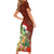 Hawaii Honu Mele Kalikimaka Family Matching Short Sleeve Bodycon Dress and Hawaiian Shirt Santa Tropical Flower Aloha Summer Red Version LT03 - Polynesian Pride