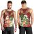 Hawaii Honu Mele Kalikimaka Men Tank Top Santa Tropical Flower Aloha Summer Red Version LT03 - Polynesian Pride