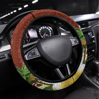 Hawaii Honu Mele Kalikimaka Steering Wheel Cover Santa Tropical Flower Aloha Summer Red Version