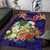 Hawaii Honu Mele Kalikimaka Area Rug Santa Tropical Flower Aloha Summer Blue Version LT03 Blue - Polynesian Pride