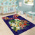 Hawaii Honu Mele Kalikimaka Area Rug Santa Tropical Flower Aloha Summer Blue Version LT03 - Polynesian Pride