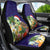 Hawaii Honu Mele Kalikimaka Car Seat Cover Santa Tropical Flower Aloha Summer Blue Version LT03 - Polynesian Pride