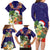 Hawaii Honu Mele Kalikimaka Family Matching Long Sleeve Bodycon Dress and Hawaiian Shirt Santa Tropical Flower Aloha Summer Blue Version LT03 - Polynesian Pride